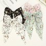 4PCS Sweet Country Style Floral Ribbon Bow Hair Clips For Girls Polyester & Alloy