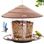 Hanizi Hanging Bird Feeder Squirrel Proof For Outdoor Wild Bird Seed Brown