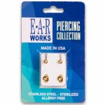 Stainless Steel Gold Plated Earrings - Regular Ball