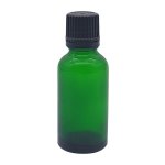 50ML Green Glass Bottle With Fast Flow Dropper Cap - Black