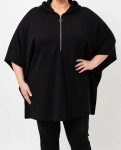 Ladies 1 4ZIP Cut sew Top - 60 Black