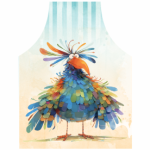 Fabric Paint Apron Whimsical Bird