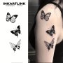 Inkartlink Temporary Tattoos: Revolutionary Butterfly Design Waterproof Plant-based Authentic Tattoo Look 3 Butterflies