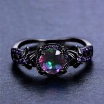 1PC Fashion Elegant Black Alloy Ring Inlaid Cubic Zirconia Decorative Engagement Ring Suitable For Men Daily Wear