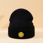 1PC Unisex Classic Brimless Hat With Adjustable Rolled Cuff Simple Trendy Pattern Knitted Hat Suitable For Winter Daily Wear
