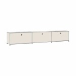 Modular Metal 3 Door Media Unit - White Blaack - Black