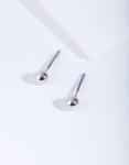 Silver MINI Plain Ball Stud Earrings