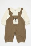 PoP Candy Contrast Romper-browm & Ecru