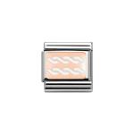 Composable Classic 9K Rose Gold White Enamel Plaits Charm