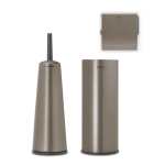 Brabantia Renew Toilet Accessory Set Of 3 - Platinum Soft Beige - Beige
