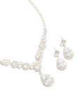 Silver Cubic Zirconia Dazzle Necklace & Earrings Set