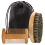 Fashion Wooden Professional Beard Brush & Comb Kit Set Of 3 - 11CM