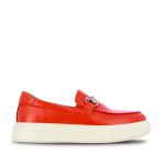 Elite Buckle Loafers -red white