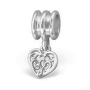 C1211-C9265 - 925 Sterling Silver Heart Dangle European Charm Bead