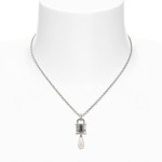 Celestia Small Pendant Necklace -platinum cream Rose Pearl