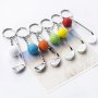 Golf Ball Keychain Pendant Sports Cute Cartoon Colorful Bag Key Chain Keyring Ornament Bag Purse Charm Accessories