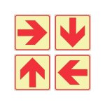 Sabs Red Arrow Photoluminescent Sign F36