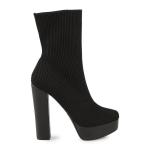 Black Nylon Block Heel Boot