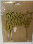 Happy Birthday Topper Glitter Dbl Stick