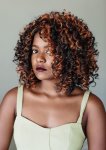 Wigs Madison Black & Auburn Ombre Curly Wig