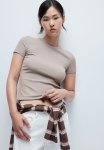 Ribbed T-Shirt - Beige
