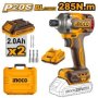 Ingco CIRLI2028 Driver 285NM 20V Ps+c/l Kit 2XBATT