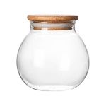 Glass Storage Jar With Airtight Locking Clip Bamboo Lid - Set Of 3