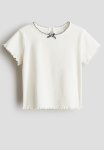 Ribbed Jersey Top - White