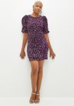 Velvet Sequin Back Detail Dress - Purple