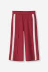 GIRLS Wide Leg Track Pants - 10 Burgundy