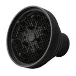 Folding Silicone Hair Dryer Blower Hood Diffuser - Black