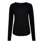 Basic Curved Hem Crew Neck Pullover