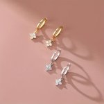 1 Pair Of Ladies Sparkling Decorated Draped Earrings Luxury Jewelry For Everyday Casual Decoration