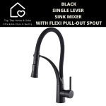 Black Single Lever Sink Mixer With Flexi Pull-out Spout