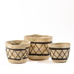 Home.life Maize Basket Crisscross Lined Natural - Large 26 X 20CM