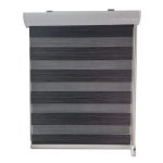 Smte Zebra Roller Blind Textured Charcoal 120 L X 60 W Cm With Keychain