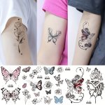 Waterproof Butterfly & Floral Temporary Tattoos - Disposable Stickers For Arms Hands And Neck