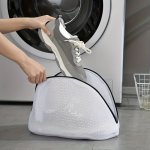 1-PACK Polyester Shoe Wash Bag Durable Laundry Shoe Care Mesh Bag For Washing Machine Protective Cleaner Bag For Sneakers And De