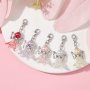 5pcs/set Angel Pendant Decorations With Alloy Lobster Claw Clasps Vintage Alloy Angel Charms For DIY Jewelry Making 1.73inch (44mm)