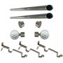 Matoc 25MM Double Curtain Pole Set -silver -dbl Extend Brkts -crystal Ball Finials -5.0M