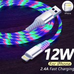 Light Up USB For Iphone Fast Charging Cable LED Charging Cord USB A Flowing Cord Light Up Fast Charging Cord Charger Cable With