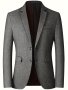 Men's Business Casual Blazer Fall/winter Collection Slim Fit Lapel Collar Suit Jacket Long Sleeve Polyester-viscose Blend Solid Color Non-stretch Woven