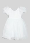 PoP Candy Puff Sleeve Dress - White