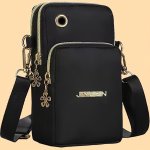 1PC Girl's Oxford Bag Mobile Phone Satchel Pocket Money Bag Large Mobile Phone Multi-purpose Three-layer Bag