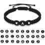 1pc Letter Pattern Beads Braided Bracelet Vintage Style Hand Rope Jewelry Decoration Birthday Gift
