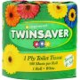 Twinsaver 1-Ply Toilet Roll White