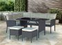 Fine Living - Santorini Corner Lounge - Black/beige