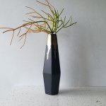 Poseidon Vase Large - Matt Black & Bronze