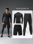 3PCS Solid Tight Compression Set For Fitness Sports Long Sleeve T-Shirt & Leggings & Shorts Set Quick Dry Breathable Gym Set