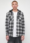 Style Republic Hooded Flannel Check Shacket - Black white